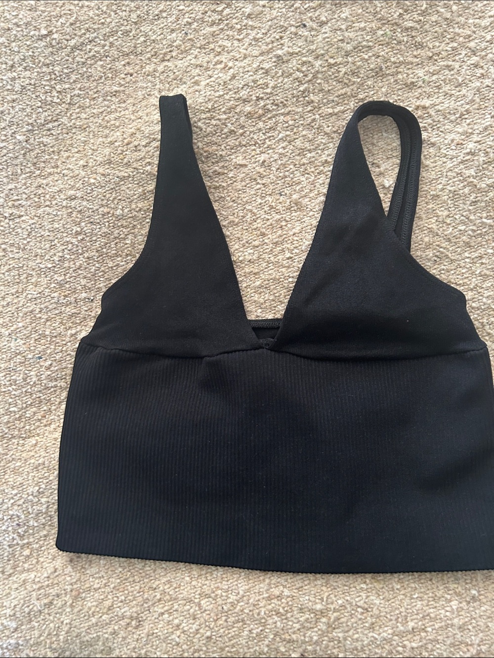 Urban Outfitters Black V-Neck Ribbed Bralette